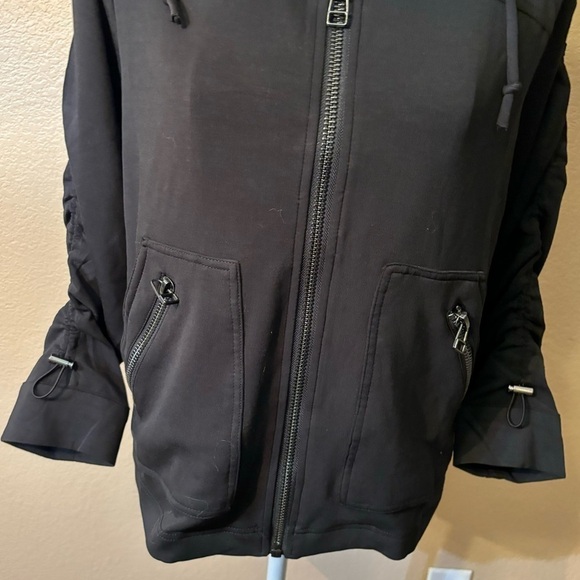 NWT Democracy Jacket Medium Black Soft Stretchy Steel-tone Zippers Pullstrings - Picture 4 of 16